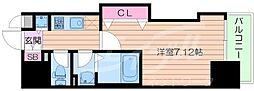 Luxe天神橋 1Kの間取図画像