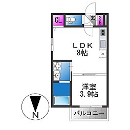 GRAND FUSE 1LDKの間取図画像
