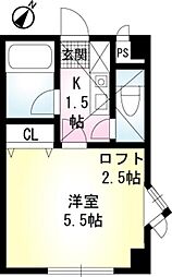 カインドハウス鹿沼公園 1Kの間取図画像