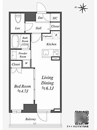 AlphaPrime東陽町 1LDKの間取図画像
