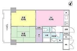 アグレ本八幡 2DKの間取図画像