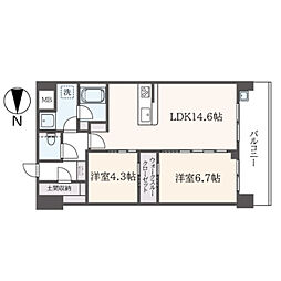 HILL CREST OYAMA 2LDKの間取図画像