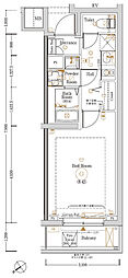 Log登戸Station side 1Kの間取図画像