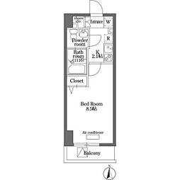 プランドル明大前 1Kの間取図画像