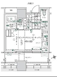 ローレルタワールネ浜松町 5階ワンルームの間取り