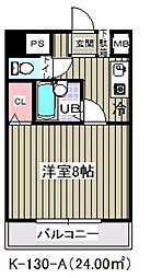 ウェルフェア富浜 1Kの間取図画像