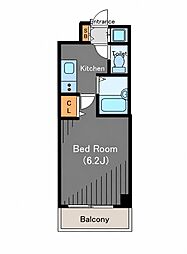 ガーラ大井町ゼームス坂上 1Kの間取図画像