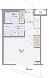 ロアール大塚弐番館 3階1Kの間取り