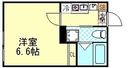 CK四ツ木 2階1Kの間取り