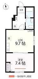 QUIET CRAB HOUSE mix 保土ヶ谷B号棟 1LDKの間取図画像
