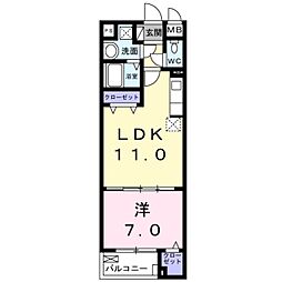 スアヴィス舎人 5階1LDKの間取り