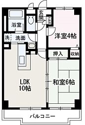 アーバンクロス 2階2LDKの間取り