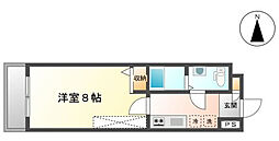 フラッティ壬生坊城 1Kの間取図画像