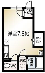 MQuarto松戸新田 1階ワンルームの間取り