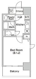 プライムアーバン門前仲町 1Kの間取図画像