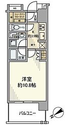 三田聖坂ガーデンレジデンス 7階1Kの間取り