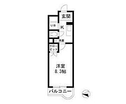 メゾン南多摩 1Kの間取図画像