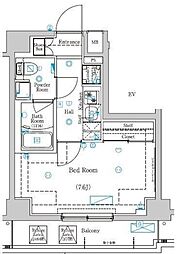 ラフィスタときわ台 4階1Kの間取り