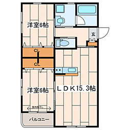パビリオン 2LDKの間取図画像