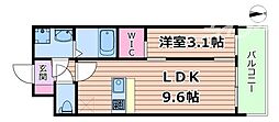 セレニテ東梅田アリエ 1LDKの間取図画像
