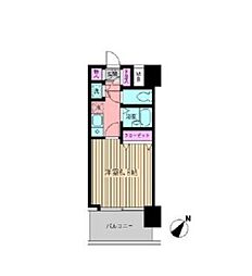 ビイルーム新宿 3階1Kの間取り
