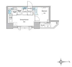 ルフォンプログレ門前仲町プレミア 4階1DKの間取り