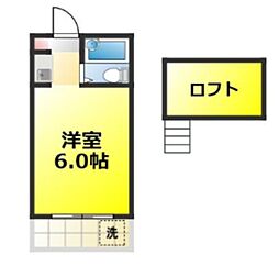 ハリテイジ ワンルームの間取図画像