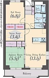 レスポワール海老名 2SLDKの間取図画像