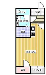 パルテノン 1Kの間取図画像