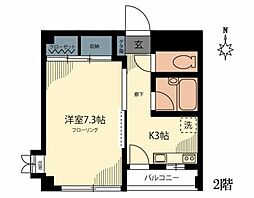 アイビー大岡山 1Kの間取図画像