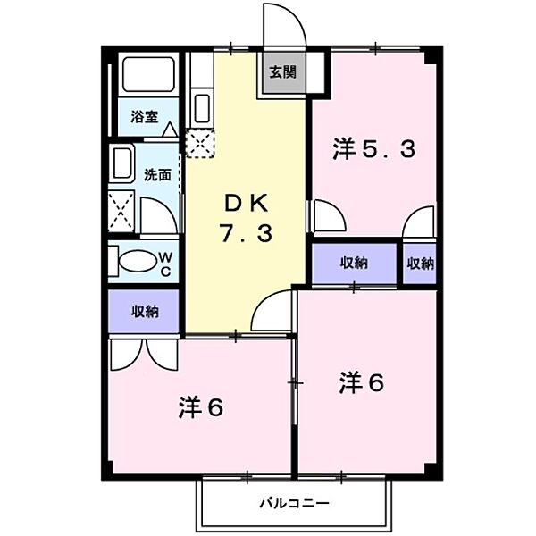 シーサイドナガイI ｜大阪府阪南市箱作(賃貸アパート3DK・2階・52.00㎡)の写真 その2