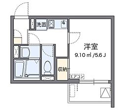 クレイノシャ ブラン プティ 3階1Kの間取り