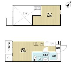 Eclair ワンルームの間取図画像