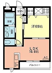 京王相模原線 橋本駅 徒歩14分の賃貸マンション 3階1LDKの間取り