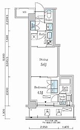 PARKAXIS市谷左内町 1LDKの間取図画像