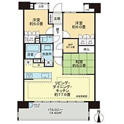 ライオンズ一条レジデンス湘南C-X 3LDKの間取図画像