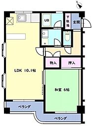 上小ドミノマンション 1LDKの間取図画像