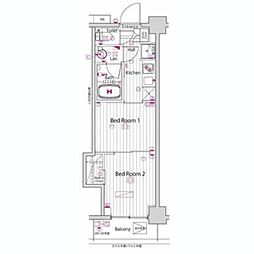 ガーラ・グランディ調布 2Kの間取図画像