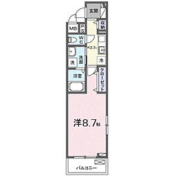 ヒカルサさいたま吉野 1Kの間取図画像