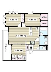 寿ハウス 3LDKの間取図画像