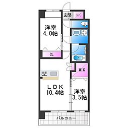 スプランディッドあびこ駅前DUE 2LDKの間取図画像