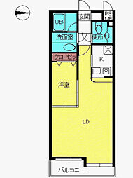 ヴァンテアンライフ高円寺壱番館 1LDKの間取図画像