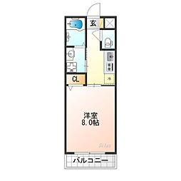 CRESTTAPP京都丹波口2 1Kの間取図画像