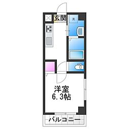 千葉・住吉 1Kの間取図画像