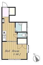 Moonshiny参番館 1Kの間取図画像
