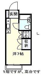 アルファステージ鷺沼 ワンルームの間取図画像
