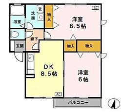 サンミッシェルTS 2DKの間取図画像