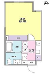 中野nines core 1階1Kの間取り