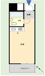 パレドール文京第3 ワンルームの間取図画像