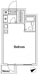 東京メトロ南北線 白金高輪駅 徒歩8分の賃貸マンション 2階ワンルームの間取り